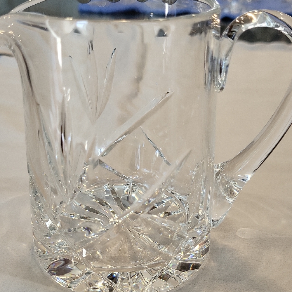 Vintage Piece Anchor Patteren.  Cut Crystal Creamer Pitcher - Transparent Glass